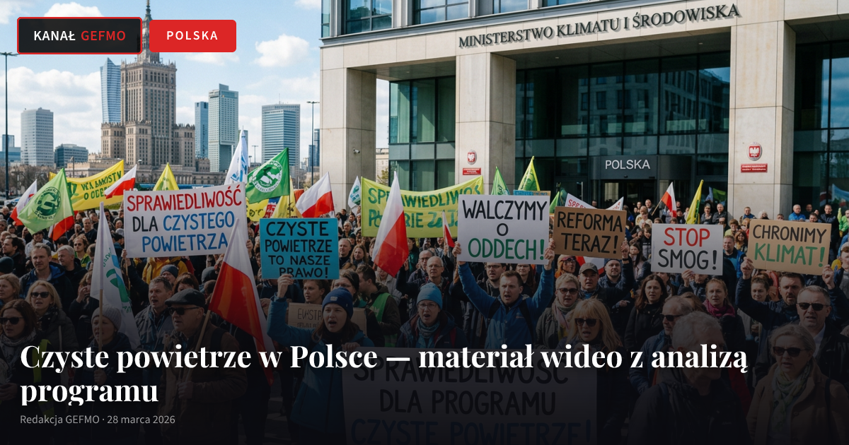 Czyste powietrze w Polsce — materiał wideo z analizą programu