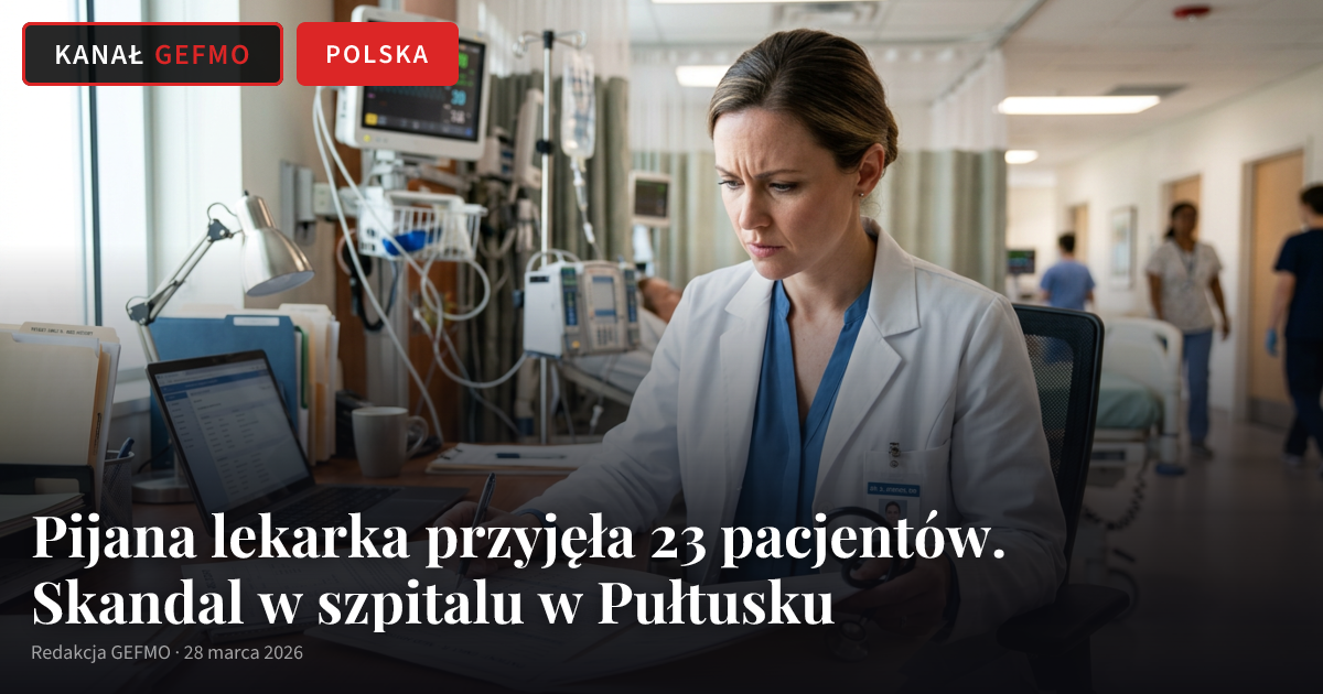 Pijana lekarka przyjęła 23 pacjentów. Skandal w szpitalu w Pułtusku