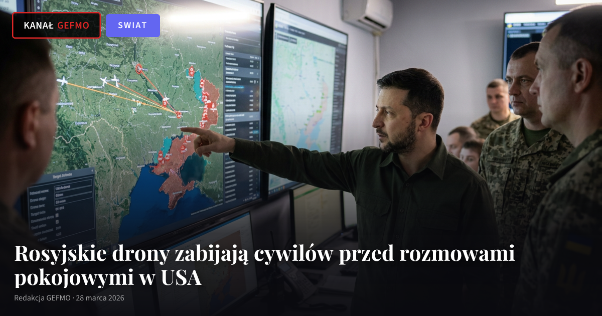 Rosyjskie drony zabijają cywilów przed rozmowami pokojowymi w USA