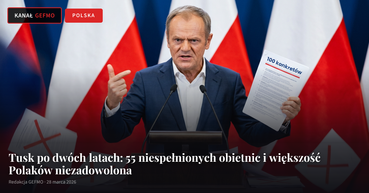 Tusk po dwóch latach: 55 niespełnionych obietnic i większość Polaków niezadowolona