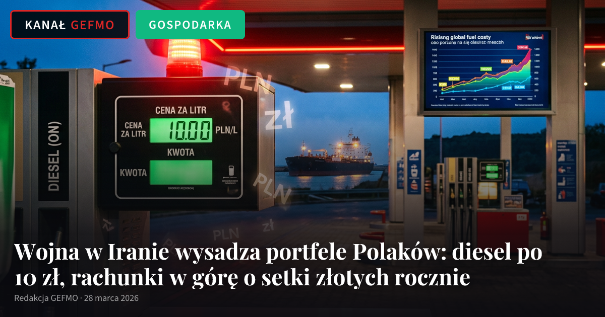 Wojna w Iranie wysadza portfele Polaków: diesel po 10 zł, rachunki w górę o setki złotych rocznie