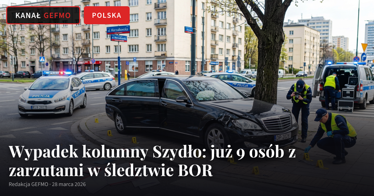 Wypadek kolumny Szydło: już 9 osób z zarzutami w śledztwie BOR