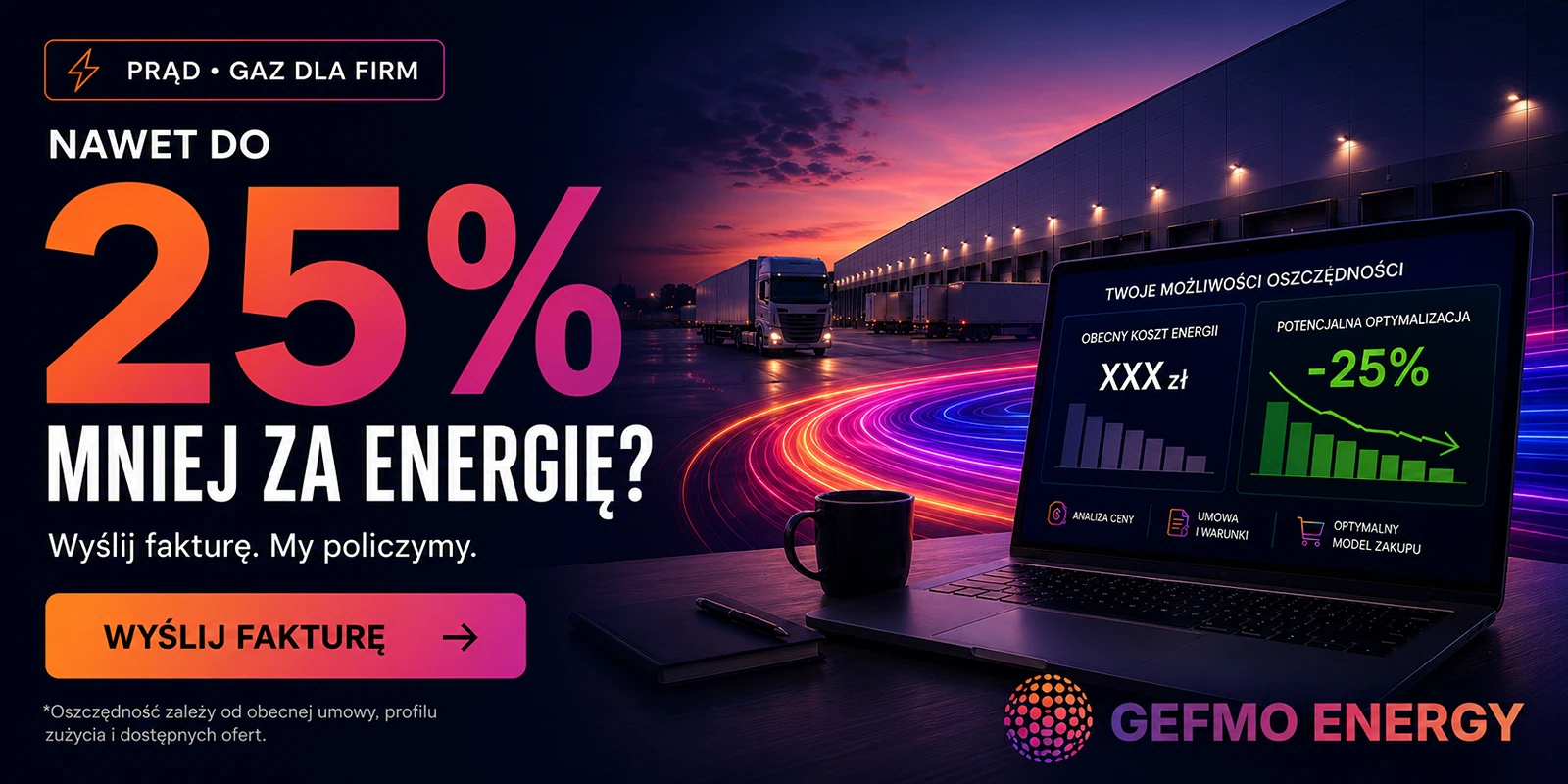 Reklama GEFMO ENERGY — przejdź do oferty na gefmoenergy.pl